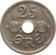Dänemark 25 Øre 1929 N Christian X. unc