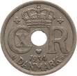 Dänemark 25 Øre 1934 N Christian X. vf-xf