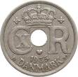Dänemark 25 Øre 1935 N Christian X. vf-xf