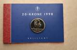 Norwegen 1998 Harald V., 20 Kroner im Blister, Kursmünze Proof