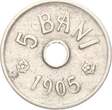 Rumänien 5 Bani 1905 Carol I. VF