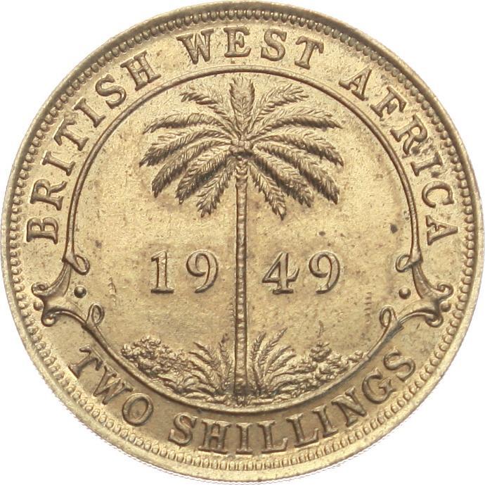 British West Africa 2 Shillings 1949 Georg VI. EF | MA-Shops