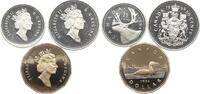 Kanada Cents & Dollar 1994 Elisabeth II., 1952-2022, Lot von 3 Münzen BU