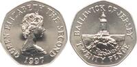 Jersey 20 Pence 1997 Elisabeth II. 1952-2022 stgl 3.47 US$  +  23.12 US$ shipping