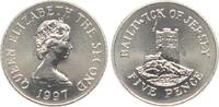 Jersey 5 Pence 1997 Elisabeth II., selten, kleine Auflage vz 4.62 US$  +  23.12 US$ shipping