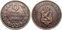 Bulgarien 2 Stotinki 1901 Ferdinand I. 1887-1908 als F&uuml;rst fss 4.62 US$  +  23.12 US$ shipping
