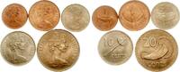 Fiji Cents 1969 Elisabeth II., 1952-2022, Lot von 5 Kursm&uuml;nzen stgl 13.94 US$  +  23.23 US$ shipping