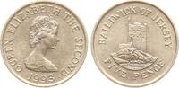Jersey 5 Pence 1993 Elisabeth II. vz 2.32 US$  +  23.23 US$ shipping