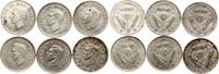 Südafrika 3 Pence Georg VI. Lot von 6 x 3 Pence -
