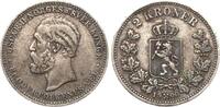 Norwegen 2 Kroner Oscar II., besseres Jahr -