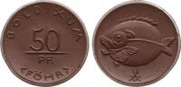 50 Pfennig ohne Jahr Boldixum auf Föhr aus Böttger Steinzeug unz.