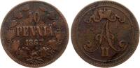 10 Penniä 1867 Finnland Alexander II (Russland) ss-
