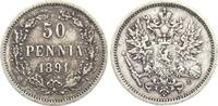 50 Penniä 1891 L Finnland Alexander III. (Russland) ss+