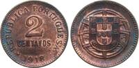 Portugal 2 Centavos Republik, PRACHTSTÜCK -