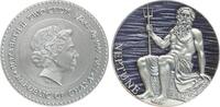 Ghana 2 Cedis Republik: Elisabeth II., sitzender Neptun mit Dreizack, mit Farbapplikation -