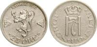 Norwegen 25 Øre Håkon VII., 1905-1957, Variante ohne Loch -
