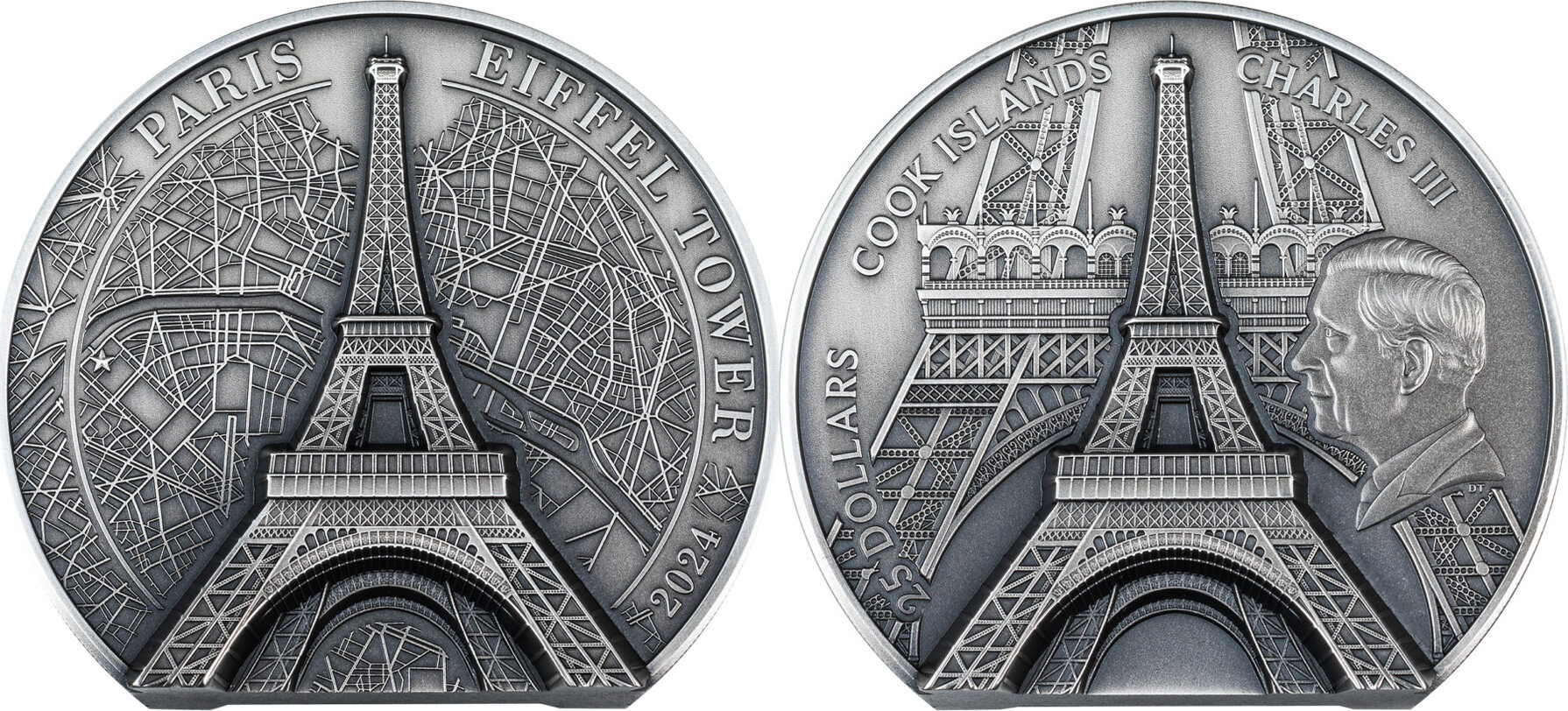 Cook Islands 25 Dollar Preorder 5 OZ Eiffel Tower 2024 march 2024