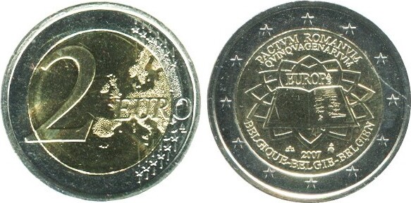 Belgique 2007 - 2 Euro Commémorative - Traité de Rome – pieces-et