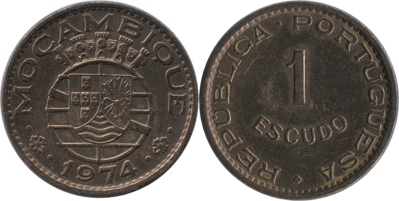 1974 1 Escudo - Mozambique VF