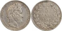 France 5 Francs 5 Francs Louis-Philippe Ier Tête Laurée Le I plus éloigné - Tranche en Relief -