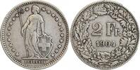 2 Francs 1904 Suisse Argent - Confederation 2 Francs Helvetia - Suisse Argent ss