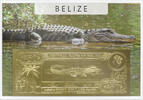 Belize 50 Dollars Crocodile (gold) in plastic envelope with certificate -