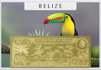 Belize 50 Dollars Toucan (gold) in plastic envelope with certificate -