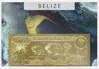 Belize 75 Dollars Rock Beauty (gold) in plastic envelope with certificate -