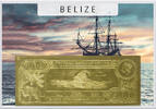 Belize 100 Dollars Loss of the Fishburn (gold) in plastic envelope with certificate -