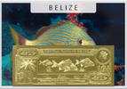 Belize 2 Dollars Blue Striped Grunt (gold) in plastic envelope with certificate -