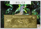 Belize 25 Dollars Chachalaca (gold) in plastic envelope with certificate -
