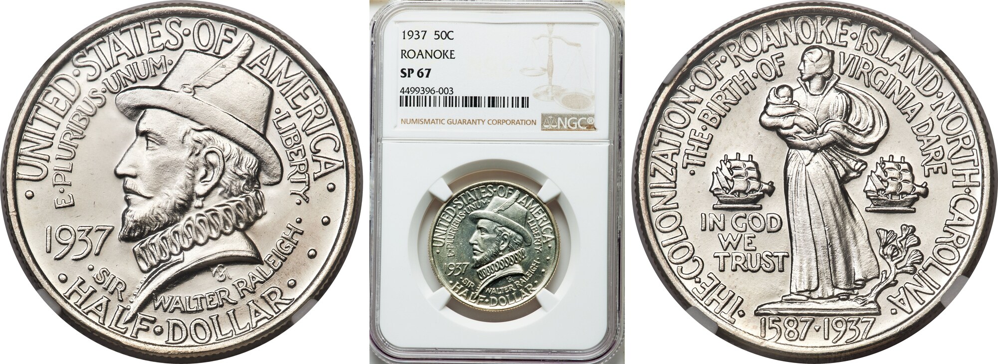 1937 50C Roanoke MS67 NGC | MA-Shops