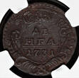 RUSSIA 1 kopeck Denga 1731 NGC AU-55 BN Bitkin#272 NGC AU 55 BN
