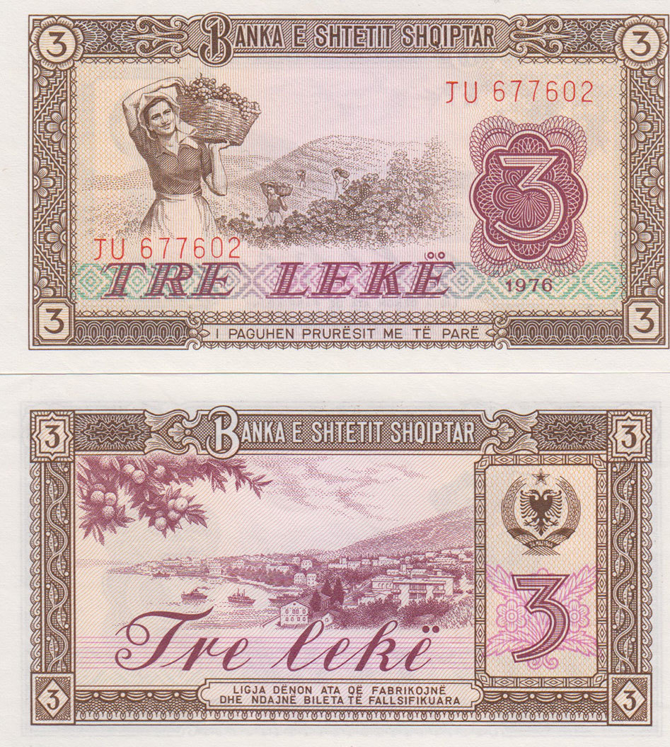 Albania Banknote 3 Leke 1976 UNC