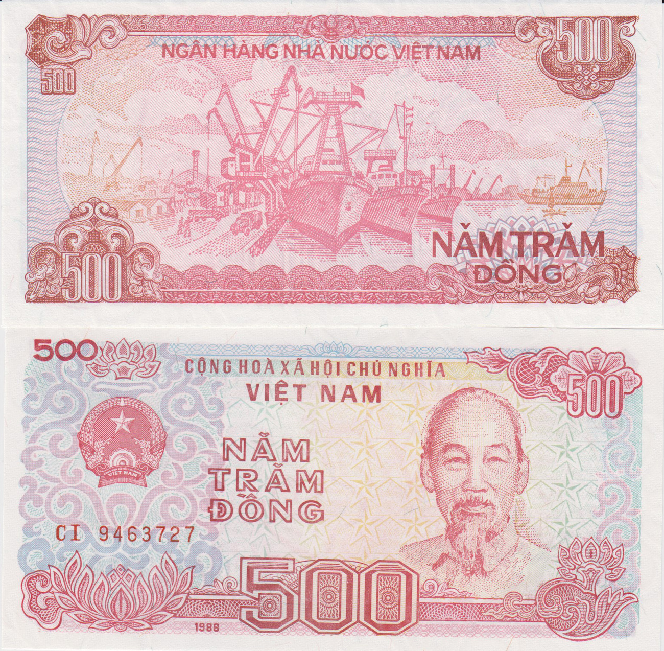 1988 Details about   Viet Nam Banknote 500 Nam Tram Dong 