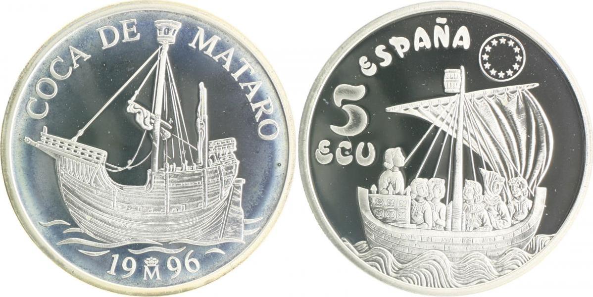 Details about   Spain 5 Ecu 1996 Coca de Mataró Silver Coin 