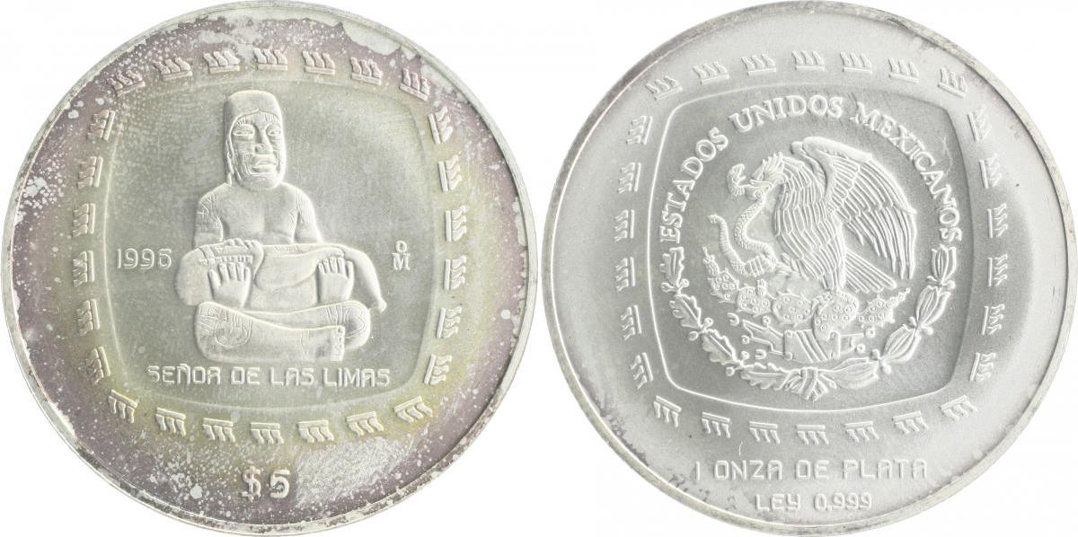 Mexiko 5 Pesos (1 Unze) 1996 Senor de las Limas BU | MA-Shops