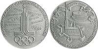 Leichtmetallmedaille 1980 Russland Willkommensgruß zu den Olympischen Spielen in Moskau vz-st, kl.Rf.