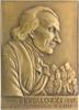 Personen Bronze-Plakette Johann H. Pestalozzi 1746-1827, a. seinen 100. Todestag -