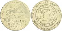 USA Medaille in 1/2 Dollar Größe W.K. Kellogg, Regional Airfiled / Michigan National Bank, Battle Creek -