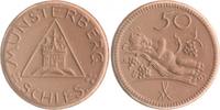 Schlesien - Münsterberg (Ziebice) 50 Pfennig, braunes Porzellan -