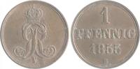 1 Pfennig 1855 B Braunschweig und Lüneburg - Hannover Georg V. 1851-1866 vz