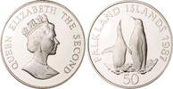 Falkland Islands 50 Pence Königspinguine - 25. Jubiläum des WWF -