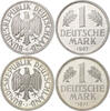 BRD Lot von 2 Stücken 1 Deutsche Mark 1967 G und 1971 J -