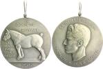 Tierdarstellungen Versilberte Bronzemedaille Das belgische Zugpferd -