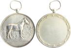 Tierdarstellung Versilberte Bronzemedaille Prämienmedaille mit Pferd -