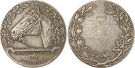 Tierdarstellungen Versilberte Bronzemedaille Prämienmedaille mit Pferd -
