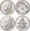 Italien-Kirchenstaat Lot von 2 Weißmetallmedaillen Johannes Paul II. 1978-2005 -
