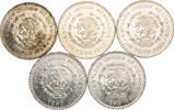 Mexiko Lot von 10 Stücken: 1 Peso Mo 1957, 1958, 1959, 1961, 1962, 1963, 1964, 1965, 1966 und 1967 -