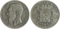 Belgien 50 Cents Leopold II. 1865-1909 -